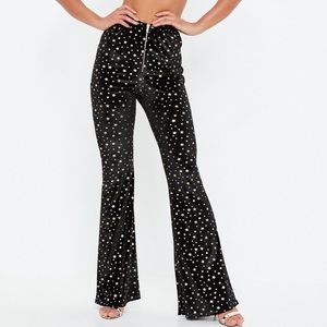 Missguided NWT velvet metallic star trousers